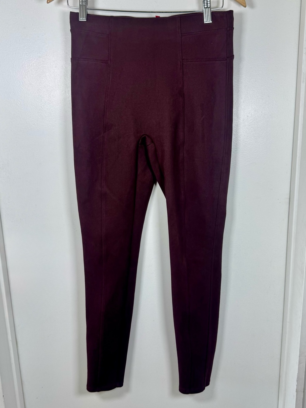 Spanx Faux Suede High-Waisted Leggings Dark Plum Women’s Medium Nordstrom EUC